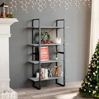 Feryal Wooden 4-Tier Bookshelf In Concrete Effect