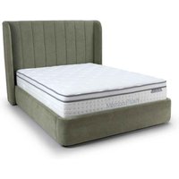 Figaro Fabric Ottoman Storage Double Bed in Green