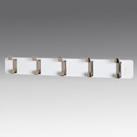 Fillmore Metal Wall Hung Coat Rack With 5 Hook In White