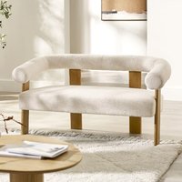 Fisaron Fabric 2 Seater Sofa in White