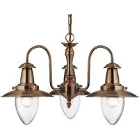 Fisherman 3 Light Ceiling In Copper And Seeded Glass Fisherman 3 Light Ceiling In Copper And Seeded Glass