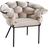 Fitchburg Fabric Armchair With Metal Legs In Beige