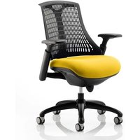 Flex Task Black Back Office Chair With Senna Yellow Seat Flex Task Black Back Office Chair With Senna Yellow Seat