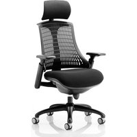 Flex Task Headrest Office Chair In Black Frame With Black Back Flex Task Headrest Office Chair In Black Frame With Black Back