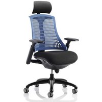 Flex Task Headrest Office Chair In Black Frame With Blue Back Flex Task Headrest Office Chair In Black Frame With Blue Back