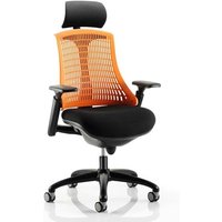 Flex Task Headrest Office Chair In Black Frame With Orange Back Flex Task Headrest Office Chair In Black Frame With Orange Back