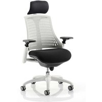 Flex Task Headrest Office Chair In White Frame With White Back Flex Task Headrest Office Chair In White Frame With White Back
