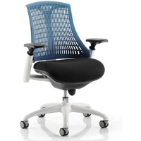 Flex Task Office Chair In White Frame With Blue Back Flex Task Office Chair In White Frame With Blue Back