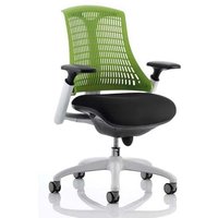 Flex Task Office Chair In White Frame With Green Back Flex Task Office Chair In White Frame With Green Back