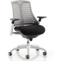 Flex Task Office Chair In White Frame With Grey Back Flex Task Office Chair In White Frame With Grey Back