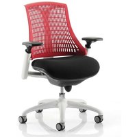 Flex Task Office Chair In White Frame With Red Back Flex Task Office Chair In White Frame With Red Back