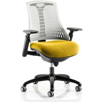 Flex Task White Back Office Chair With Senna Yellow Seat Flex Task White Back Office Chair With Senna Yellow Seat
