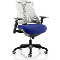 Flex Task White Back Office Chair With Stevia Blue Seat Flex Task White Back Office Chair With Stevia Blue Seat