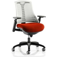 Flex Task White Back Office Chair With Tabasco Red Seat Flex Task White Back Office Chair With Tabasco Red Seat