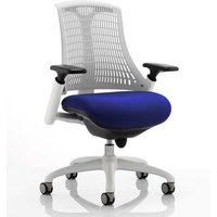 Flex Task White Frame White Back Office Chair In Stevia Blue