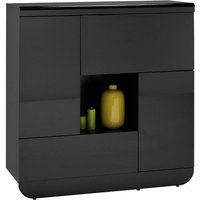Fiesta Black High Gloss Small Sideboard With 2 Doors And 2 Flaps Fiesta Black High Gloss Small Sideboard With 2 Doors And 2 Flaps