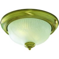 Flush Light In Antique Brass With Opal Glass Diffuser Flush Light In Antique Brass With Opal Glass Diffuser