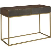 Fomalhaut Wooden Console Table With Gold Metal Frame In Brown