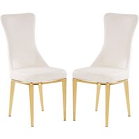 Denebola White PU Leather Dining Chair In A Pair