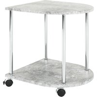 Forney Wooden Side Table On Castors In Concrete Effect