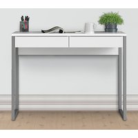Frosk High Gloss Laptop Desk With 2 Drawers In White
