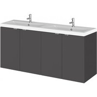 Fuji 120cm 4 Doors Wall Vanity With Basin 2 In Gloss Grey Fuji 120cm 4 Doors Wall Vanity With Basin 2 In Gloss Grey
