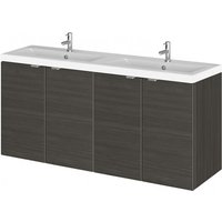 Fuji 120cm 4 Doors Wall Vanity With Basin 2 In Hacienda Black Fuji 120cm 4 Doors Wall Vanity With Basin 2 In Hacienda Black