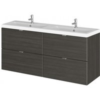 Fuji 120cm 4 Drawers Wall Vanity With Basin 2 In Hacienda Black Fuji 120cm 4 Drawers Wall Vanity With Basin 2 In Hacienda Black
