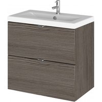 Fuji 60cm 2 Drawers Wall Vanity With Basin 2 In Brown Grey Fuji 60cm 2 Drawers Wall Vanity With Basin 2 In Brown Grey