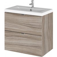 Fuji 60cm 2 Drawers Wall Vanity With Basin 2 In Driftwood Fuji 60cm 2 Drawers Wall Vanity With Basin 2 In Driftwood