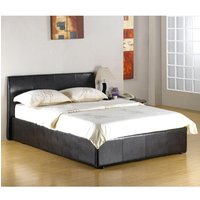 Fusion Faux Leather 4 Foot Storage Bed In Black