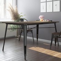 Findlay Wooden Dining Table With Black Legs In Brown
