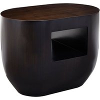 Gablet Oblong Design Wooden Side Table In Dark Brown