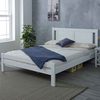 Gail Wooden King Size Bed In White