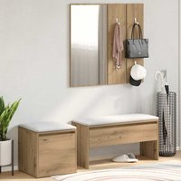 Gaius Wooden Hallway Furniture Set In Artisan Oak