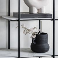 Galax Small Cement Vase In Black