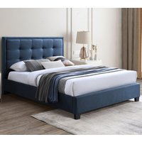 Galena Fabric Small Double Bed In Bolero Steel Blue
