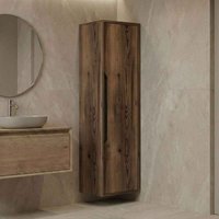 Galia Tall Wooden Bathroom Storage Cabinet in Dark Walnut