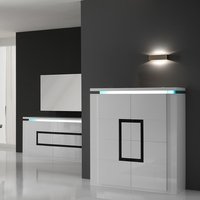 Garde Sideboard In High Gloss White With Led Lights Garde Sideboard In High Gloss White With Led Lights