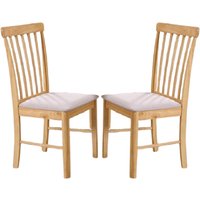 Garnet Oak Wooden Dining Chairs In Pair