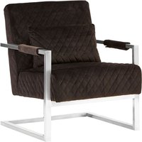Gatbit Upholstered Velvet Armchair In Black