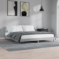 Gemma Wooden Double Bed In Grey Sonoma Oak With Black Legs