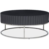 Genera High Gloss Coffee Table With Silver Steel Frame In Grey