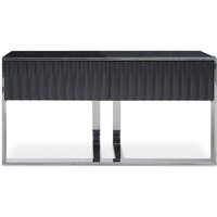 Genera High Gloss Console Table With Silver Steel Frame In Grey