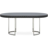 Genera High Gloss Dining Table With Silver Steel Frame In Grey