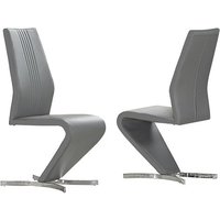Gia Grey Faux Leather Dining Chairs In A Pair