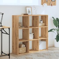 Gilford Wooden Bookcase With 9 Compartments In Oak