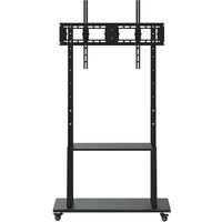 Glenside Steel TV Wall Mount Bracket With Wheels In Black