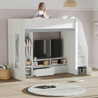 Glenside Wooden Single Highsleeper Bunk Bed - White