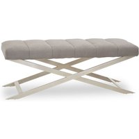 Glidden Fabric Hallway Bench With Cross Legs In Grey